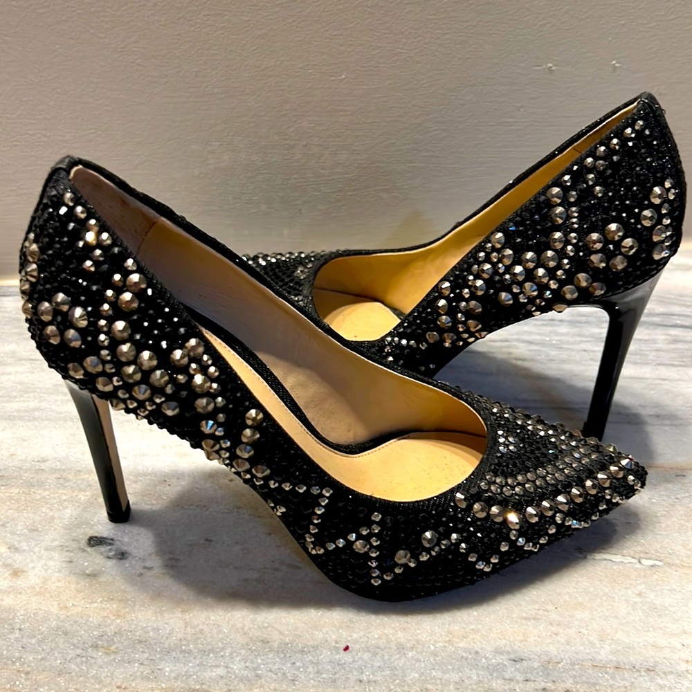 Black & Silver Rhinestone Gianni Bini Heels